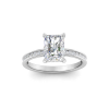 2 Ct Radiant Lab Diamond & .33 Ctw Diamond Surprise Channel Set Hidden Halo Engagement Ring