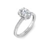 2.50 Ct Oval Moissanite & .33 Ctw Diamond Surprise Channel Set Hidden Halo Engagement Ring
