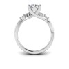 2 Ct Cushion Lab Diamond & 0.16 Ctw Marquise Diamond Vine Engagement Ring