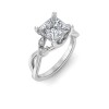 1.5 Ct Princess Lab Diamond & 0.16 Ctw Marquise Diamond Vine Engagement Ring