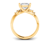 2.5 Ct Princess Lab Diamond & 0.16 Ctw Marquise Diamond Vine Engagement Ring