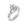 2 Ct Pear Lab Diamond & 0.16 Ctw Marquise Diamond Vine Engagement Ring