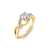 1.5 Ct Round Lab Diamond & 0.16 Ctw Marquise Diamond Vine Engagement Ring