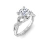2 Ct Round Moissanite & 0.16 Ctw Marquise Diamond Vine Engagement Ring