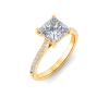 2 Ct Princess Lab Diamond & .27 Ctw Diamond Surprise Pavé Cathedral Engagement Ring
