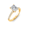 2 Ct Radiant Lab Diamond & .27 Ctw Diamond Surprise Pavé Cathedral Engagement Ring