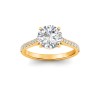 2 Ct Round Lab Diamond & .27 Ctw Diamond Surprise Pavé Cathedral Engagement Ring