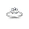 2 Ct Round Moissanite & .27 Ctw Surprise Diamond Pavé Cathedral Engagement Ring