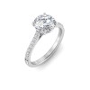 2 Ct Round Moissanite & .27 Ctw Surprise Diamond Pavé Cathedral Engagement Ring