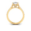 2 Ct Round Lab Diamond & .27 Ctw Diamond Surprise Pavé Cathedral Engagement Ring
