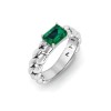 1 Ct Emerald Cut Birthstone Cuban Ring