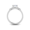 2 Ct Emerald Lab Diamond & 0.18 Ctw Diamond Trio Cluster Engagement Ring