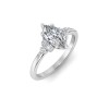 1 Ct Marquise Lab Diamond & 0.18 Ctw Diamond Trio Cluster Engagement Ring