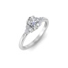 2 Ct Oval Moissanite & .18 Ctw Round Diamonds Trio Cluster Engagement Ring