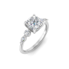 2 Ct Cushion Lab Diamond & 0.34 Ctw Diamond Tapered Engagement Ring