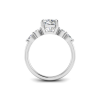 1.5 Ct Cushion Lab Diamond & 0.34 Ctw Diamond Tapered Engagement Ring