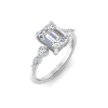 2 Ct Emerald Lab Diamond & 0.34 Ctw Diamond Tapered Engagement Ring