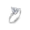 1.5 Ct Pear Lab Diamond & 0.34 Ctw Diamond Tapered Engagement Ring