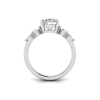 2 Ct Round Lab Diamond & 0.34 Ctw Diamond Tapered Engagement Ring
