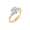 1.5 Ct Round Lab Diamond & 0.34 Ctw Diamond Tapered Engagement Ring