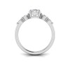 2 Ct Round Moissanite & .34 Ctw Diamond Tapered Engagement Ring