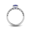 2.50 Ct Oval Tanzanite & Diamond Twisted Vine Engagement Ring