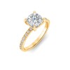 1.5 Ct Cushion Lab Diamond & .16 Ctw Diamond Whisper Pavé Engagement Ring
