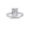 1.66 Ctw Emerald Diamond Whisper Pavé Engagement Ring