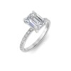 1.16 Ctw Emerald Diamond Whisper Pavé Engagement Ring