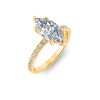 2 Ct Marquise Lab Diamond & .16 Ctw Diamond Whisper Pavé Engagement Ring
