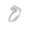 2 Ct Round Moissanite & .16 Ctw Diamond Whisper Pavé Engagement Ring