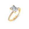 1.5 Ct Radiant Moissanite & .16 Ctw Diamond Whisper Pavé Engagement Ring