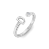 Birthstone Initial Open Ring D