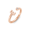 Birthstone Initial Open Ring E