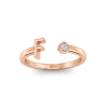 Birthstone Initial Open Ring F