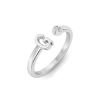 Birthstone Initial Open Ring G