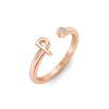 Birthstone Initial Open Ring P