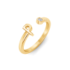Birthstone Initial Open Ring P