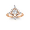.75 Ct Moissanite & .57 Ctw Diamond Flora Vintage Halo Engagement Ring