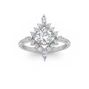 1.32 Ctw Round Diamond Flora Vintage Halo Engagement Ring