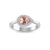1 Ct Pear Morganite & .40 Ctw Diamond East West Halo Engagement Ring