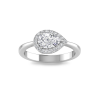 1 Ct Pear Moissanite & .40 Ctw Diamond East West Halo Engagement Ring