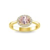 1 Ct Oval Morganite & .14 Ctw Diamond East West Halo Engagement Ring