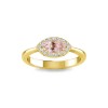 .50 Ct Marquise Morganite & .12 Ctw Diamond Halo Engagement Ring