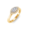 .62 Ctw Marquise CZ East West Halo Engagement Ring