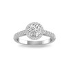1 Ct Round Lab Diamond & .41 Ctw Diamond Pavé Halo Engagement Ring