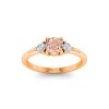 .50 Ct Morganite & .16 ctw Diamond Adore Three Stone Enagagement Ring