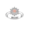 .25 Ct Round Morganite & .42 ctw Diamond Sunburst Halo Engagement Ring