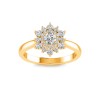 .67 Ctw Round Diamond Sunburst Halo Engagement Ring