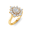 .5 Ct Pear Moissanite & .84 ctw Diamond Sunburst Halo Engagement Ring